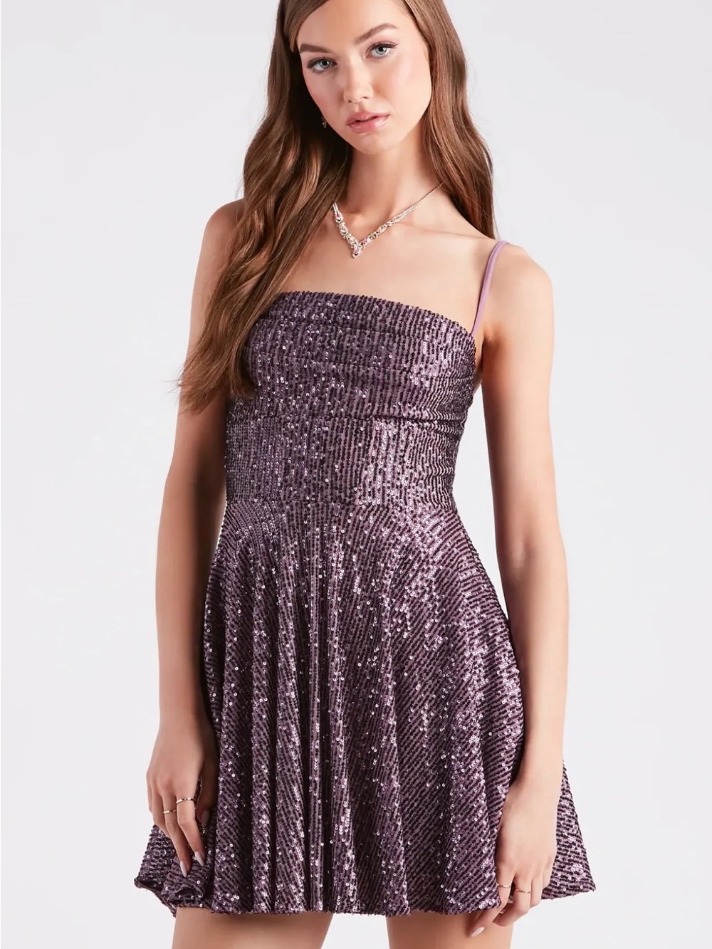 Windsor Lilac Sequin Strap Mini Dress